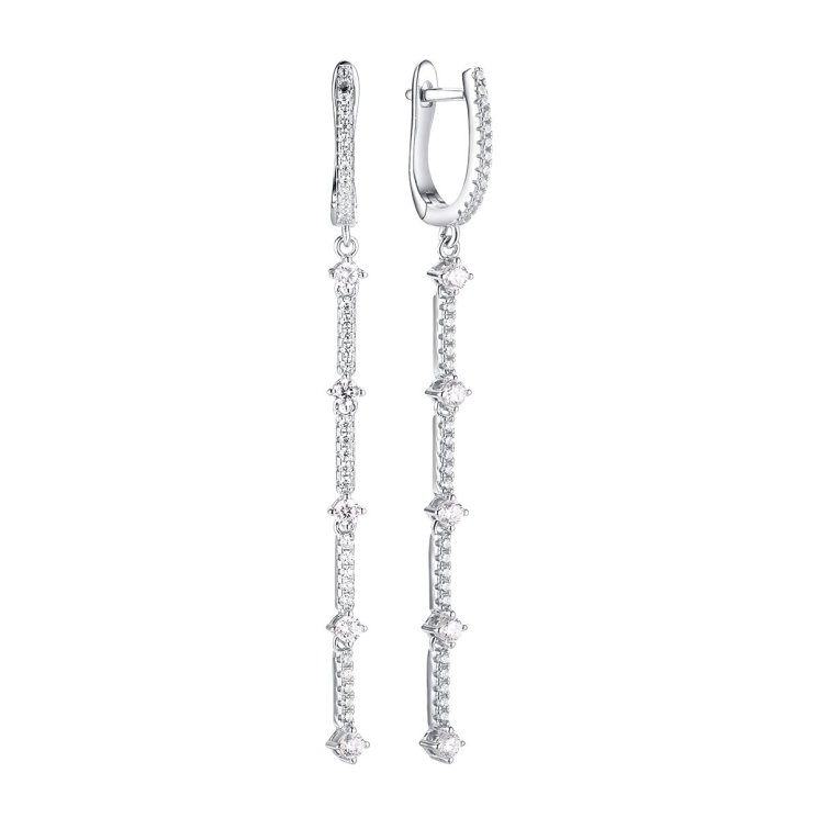 Серьги из серебра с фианитом (Арт.cz-e01788-x-w-x-x-w)