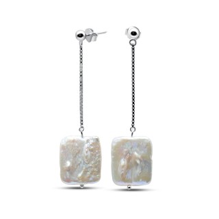 Серьги серебряные с барочным жемчугом «Крылья» MyJewels (арт.0221)
