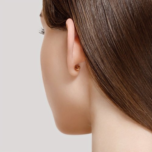 Серьги пусеты золотые пробы 585 с топазом (Арт.726891)