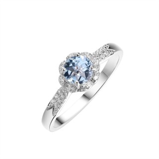 Кольцо серебряное с топазом и фианитами «Весенний блеск» Fresh Jewelry (арт.CZ-R00918-X-W-SBT-X-W)