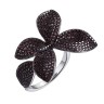 Кольцо серебряное с фианитами «Brown Flower» Fresh Jewelry (арт.CZ-R01803-X-WB-X-X-DB)