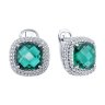 Серьги из серебра с кварцами и фианитами (Арт.92023194)