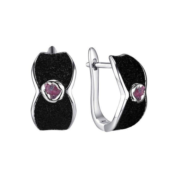 Серьги из серебра с корундом (Арт.gl-e00145-x-w-pin-x-b)