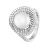 Кольцо серебряное с жемчугом и фианитами «Nautilus Shine» Fresh Jewelry (арт.PI-R00606-X-W-PS-X-W)