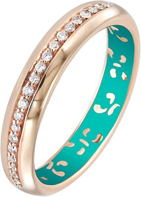 Кольцо из золота с бриллиантом и эмалью (Арт.k11hl17pg)