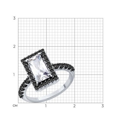 Кольцо из серебра с фианитами «Ночная Аврора» Соколов (арт.94011002021)