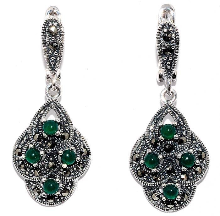 Серьги Серебряные крылья (Арт.2239331122e_agat_markazit)