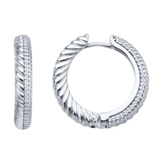 Серьги из серебра с фианитами «Спиральный блеск» Соколов (арт.94-120-02160-1)