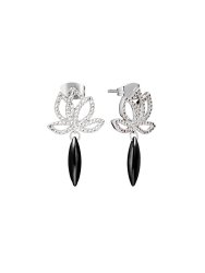 Серьги из серебра с керамикой и фианитом (Арт.tc-e01854-b-w-x-x-w)
