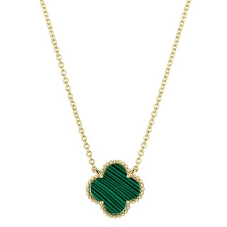 Ожерелье из серебра с малахитом «Lucky Clover» Fresh Jewelry (арт.TC-N206-1-X-L-Mal-X-X)