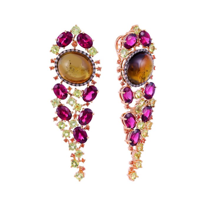 Серьги из золота с бриллиантом и родолитом (Арт.er-33154_sr_dn_os_pd_rh_tu_yg)