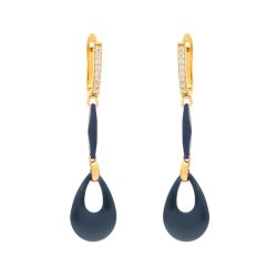 Серьги из серебра с керамикой и куб. цирконием (Арт.tm-e00097-vl-g-x-x-w)