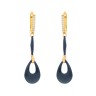 Серьги с керамикой и куб. цирконием «Черная капля» Fresh Jewelry (арт.TM-E00097-Вl-G-X-X-W)