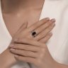 Кольцо из серебра с агатом и фианитами (Арт.94-310-02084-1)