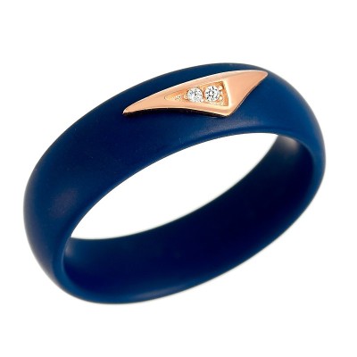 Кольцо с керамикой и куб. цирконием «Ceramic Breeze» Fresh Jewelry (арт.TM-R01083-Вl-G-X-X-W)