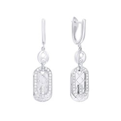 Серьги из белого золота с бриллиантом (Арт.kr310e_wgdw_wg)