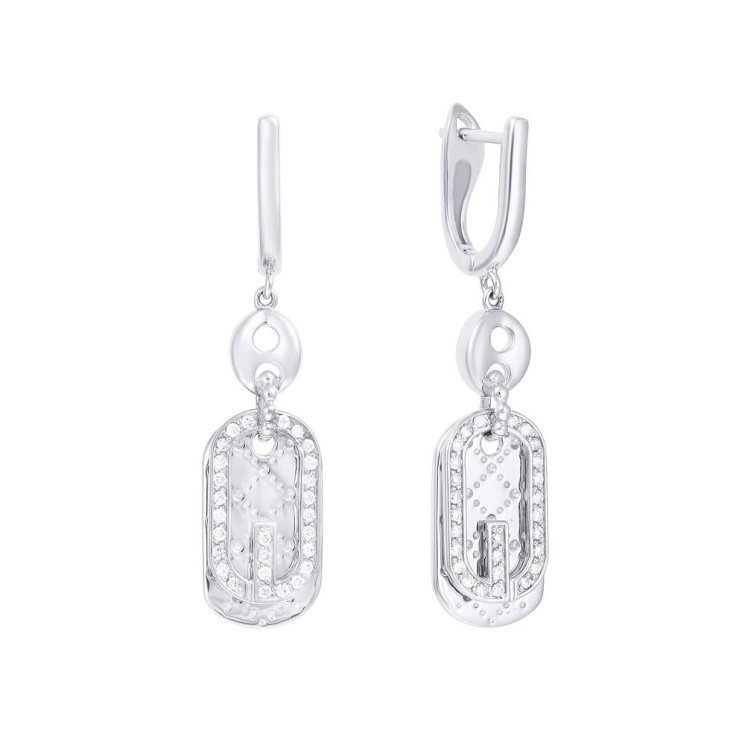 Серьги из белого золота с бриллиантом (Арт.kr310e_wgdw_wg)