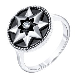 Серебряное кольцо с керамикой TEOSA ZCR-2287-BL