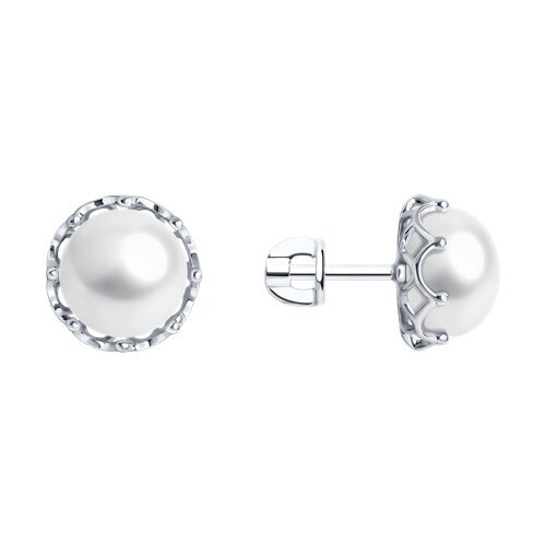 Серьги из серебра с жемчугом (Арт.92022664)