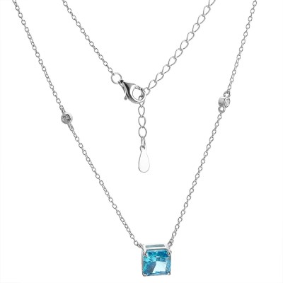 Ожерелье с фианитом «Asher Sky» из серебра 925 Fresh Jewelry (арт.CZ-N05722-X-W-MAq-X-W)