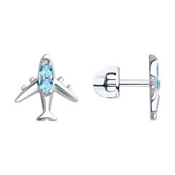 Серьги из серебра с топазами (Арт.92022612)