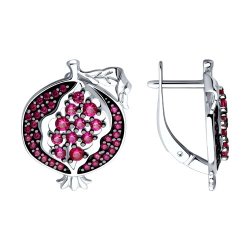 Серьги из серебра с корундами (Арт.94026696)