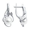 Серьги из серебра с жемчугом и фианитами (Арт.92022999)