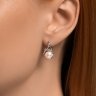 Серьги из серебра с жемчугом и фианитами (Арт.92022999)