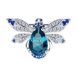 Брошь из серебра с миксом камней (Арт.92040052)