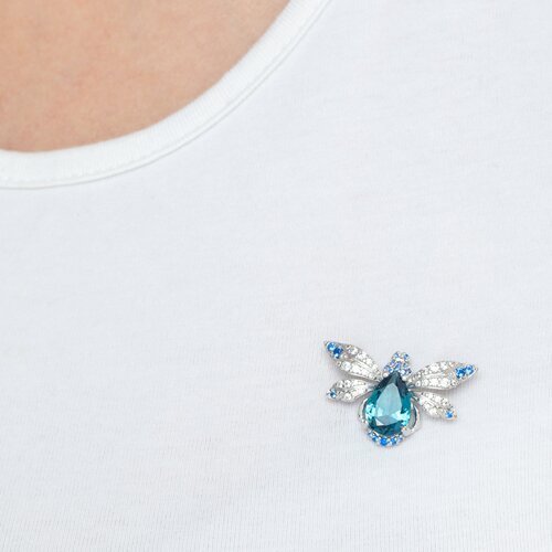 Брошь из серебра с миксом камней (Арт.92040052)