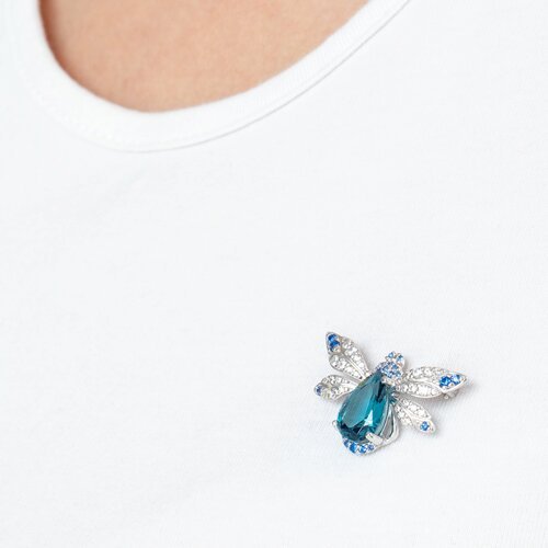 Брошь из серебра с миксом камней (Арт.92040052)