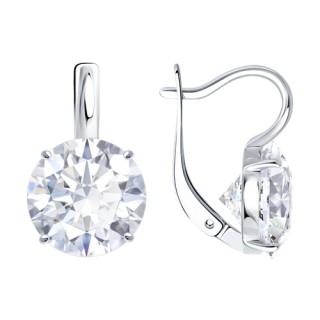 Серьги из серебра с фианитами «Сияние чистоты» Соколов (арт.94026910)
