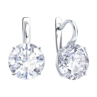 Серьги из серебра с фианитами «Сияние чистоты» Соколов (арт.94026910)