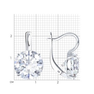 Серьги из серебра с фианитами «Сияние чистоты» Соколов (арт.94026910)