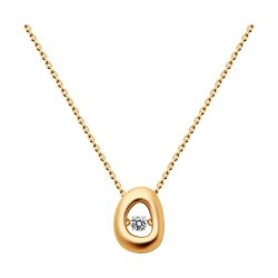 Колье из золочёного серебра с фианитом (Арт.93-170-01891-1)