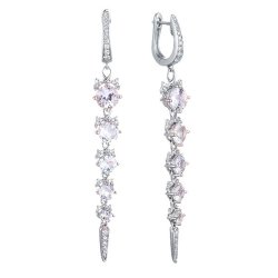 Серьги из белого золота с бриллиантом и топазом (Арт.re6925_wg)