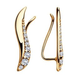 Серьги из золочёного серебра с фианитами (Арт.93020921)
