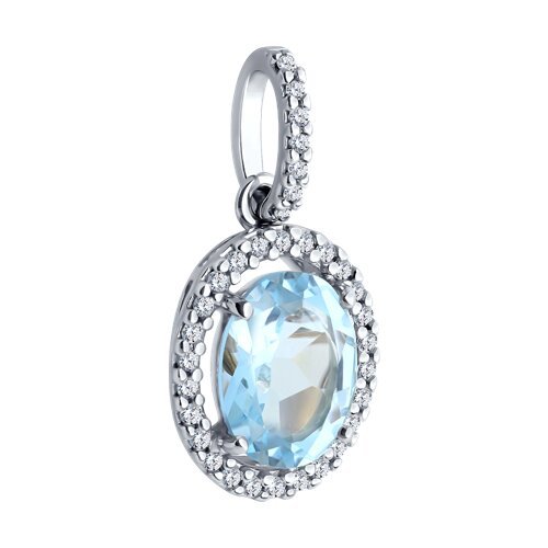 Подвеска из серебра с топазом и фианитами «Ледяная акварель» SOKOLOV (арт.94-330-01999-1)
