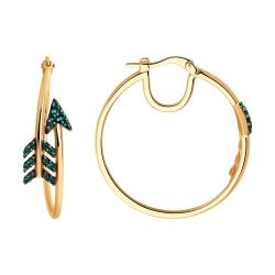 Серьги из золочёного серебра с фианитами (Арт.93022365)