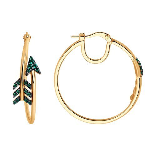 Серьги из золочёного серебра с фианитами (Арт.93022365)