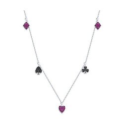 Колье из серебра с корундами и фианитами (Арт.94070958)