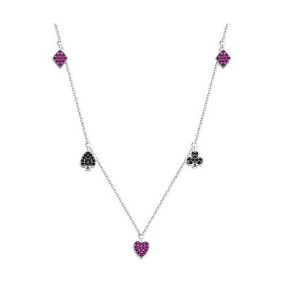 Колье из серебра с корундами и фианитами (Арт.94070958)