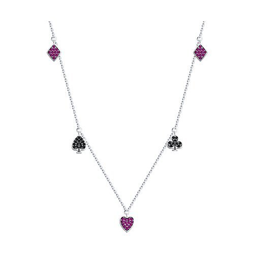 Колье из серебра с корундами и фианитами (Арт.94070958)
