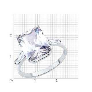 Кольцо из серебра с фианитом «Сияние грации» Соколов (арт.94014052)