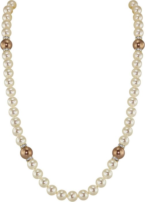 Ожерелье из серебра с жемчугом и куб. цирконием (Арт.102l-gr5-3-9)