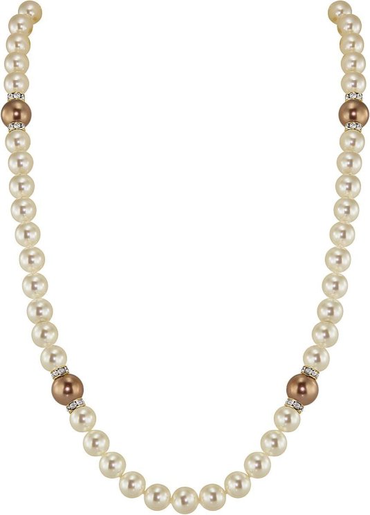 Ожерелье из серебра с жемчугом и кристаллом swarovski (Арт.102l-gr5-3-9)