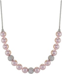 Ожерелье из серебра с жемчугом и кристаллом swarovski (Арт.213l-sk-13)