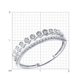 Кольцо из белого золота с бриллиантами «Honey Line» Соколов (арт.52-210-00490-1)