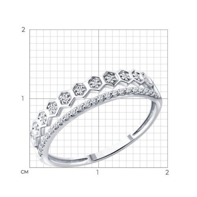 Кольцо из белого золота с бриллиантами «Honey Line» Соколов (арт.52-210-00490-1)