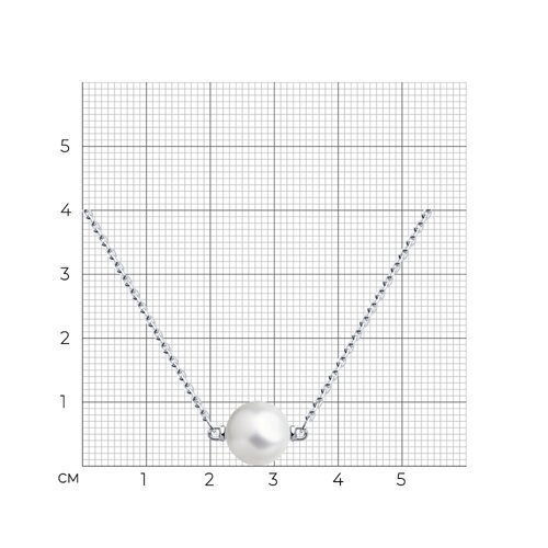 Колье из серебра с синтетическим жемчугом (Арт.94-170-01092-1)